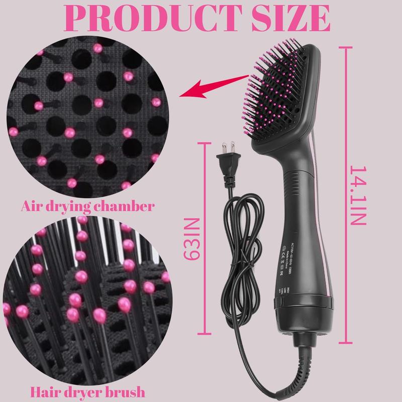 Comfort Comb Design 2-in-1 Hair Dryer & Styling Tool with Hot Air Brush, Fast Drying, Hairdressing Comb, Trending & Back to School Product
