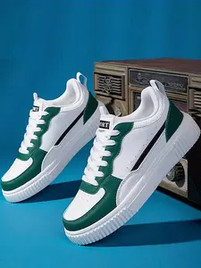 Men's Fashionable Lace Up Platform Sneakers, Casual Comfortable Breathable Sports Shoes, Male All-match Round Toe Chunky Sneakers for Daily Life, Trendy Walking Sneaker