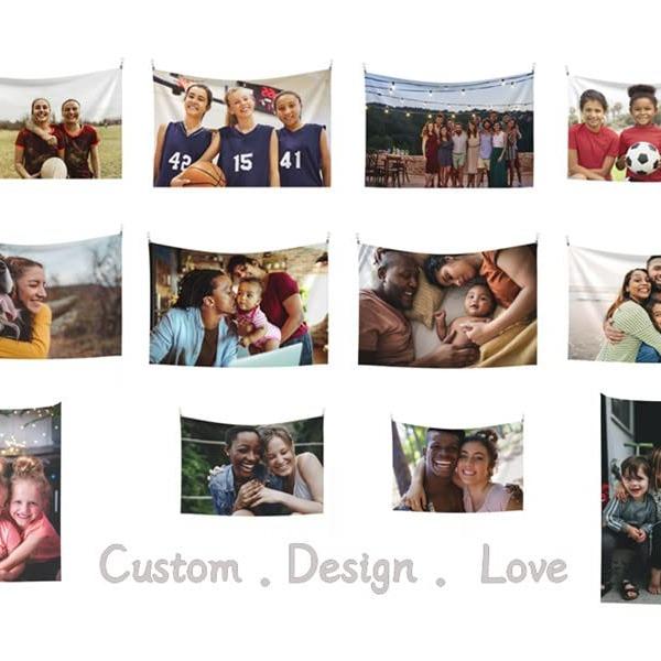 Custom tapestry upload picture banner and logo tapestry wall hanging for living room dormitory office home 40x60 inches Decor Decoration