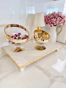 Gold Glass Footed Bowl