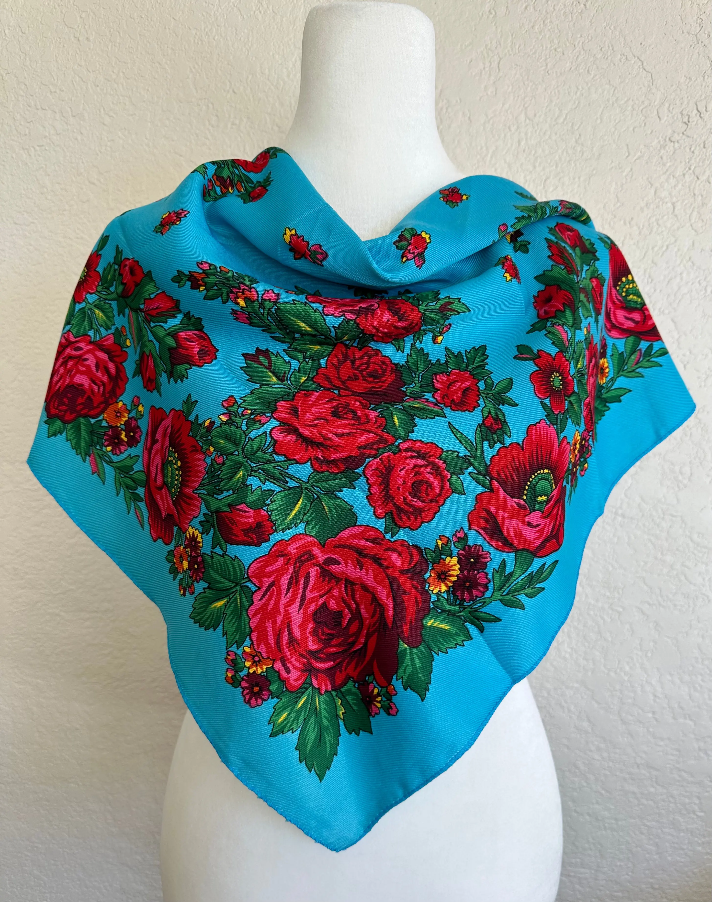 Summer Bandanna scarf with flowers small size