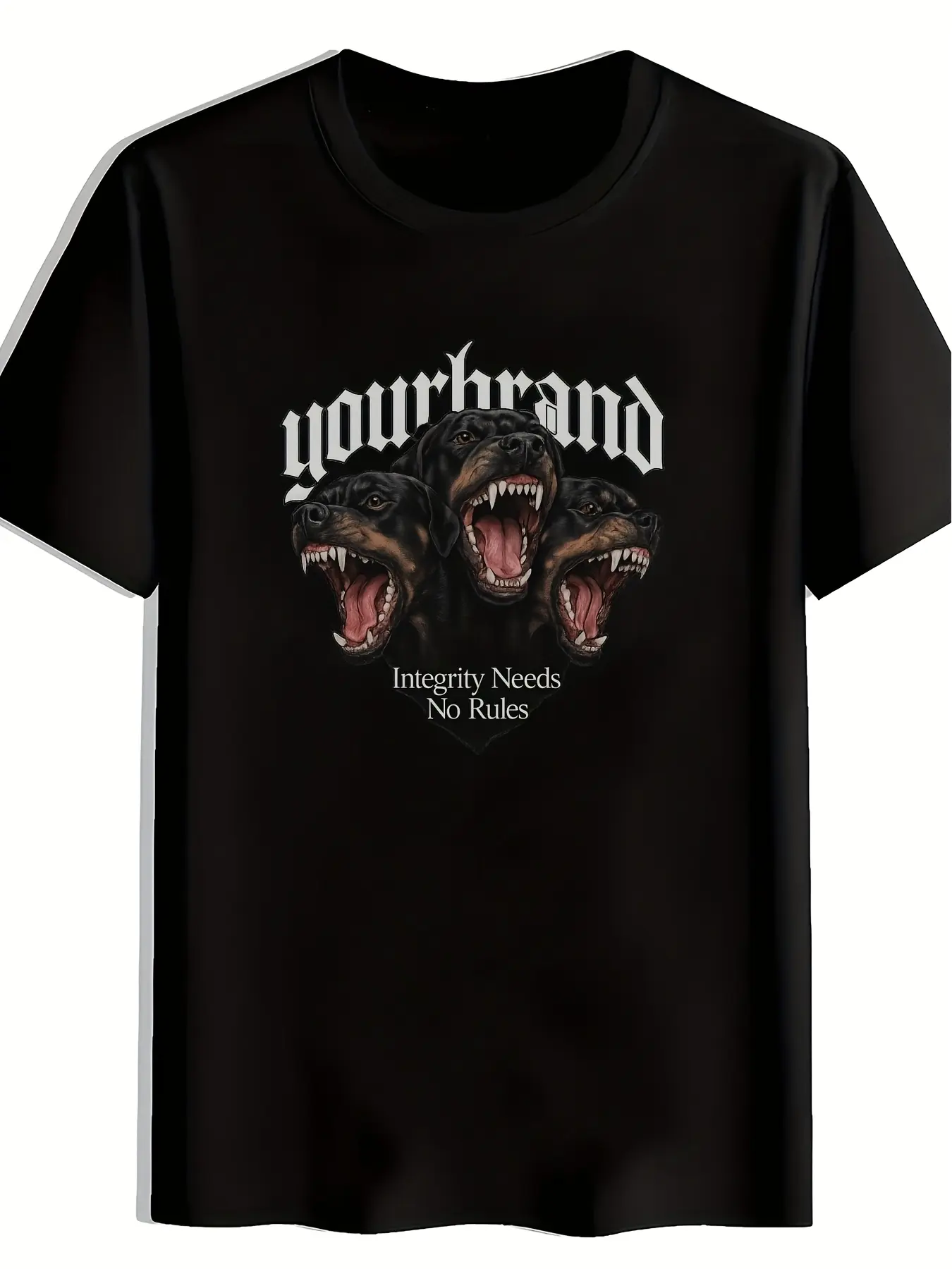 Men' Rottweiler Graphic T-Shirt - Black Crew Neck unisex soft cotton short sleeve t shirt, vintage graphic casual tee for men women teens, perfect birthday holiday gift for camping travel gym daily street casual wear