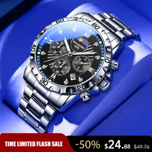 【 Galaxy Commander】 Brand Counter  Men’s  Luxury  Luminous  Watch Multifunction Wristwatch – Four Sub‑Dials & Six Hands | High‑End Fashion Elegant Design | Ideal Gift for Husband or Boyfriend with a Ceremonial Touch​ Boss Wristwatch for Party Daily Wear