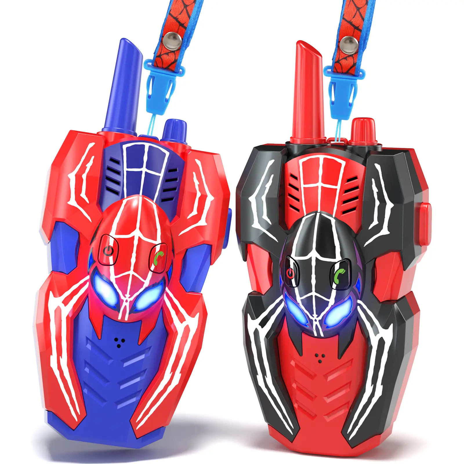 Spider Family Kids' Walkie Talkies 2-Pack, Safety Durable ABS Outdoor 2-Way Radio Toy, Lightweight 1000ft Range for Hiking/Camping, Gift Box Birthday Gifts for 4-10 Year Old Boys/Girls