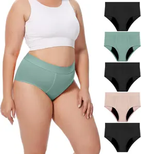 ToVii Leak Proof Period Underwear for Women Heavy Flow Washable Plus Size Period Panties Washable Incontinence Underwear