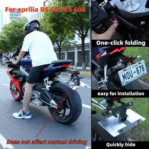 For aprilia RS 660  License Plate Premium Adjustable License Plate Button Switch Effortless Contro License Plate Bracket