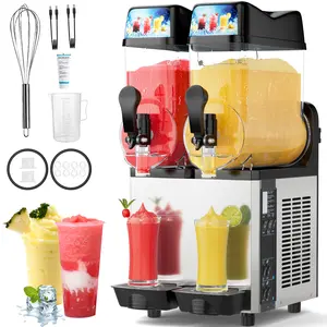 Ultimate Commercial Slushy Machine – 12X2 Tank Stainless Steel Slush Machine,Commercial Frozen Drink Maker for Juices, Margaritas, and Cocktails – Ideal for Bars and Restaurants