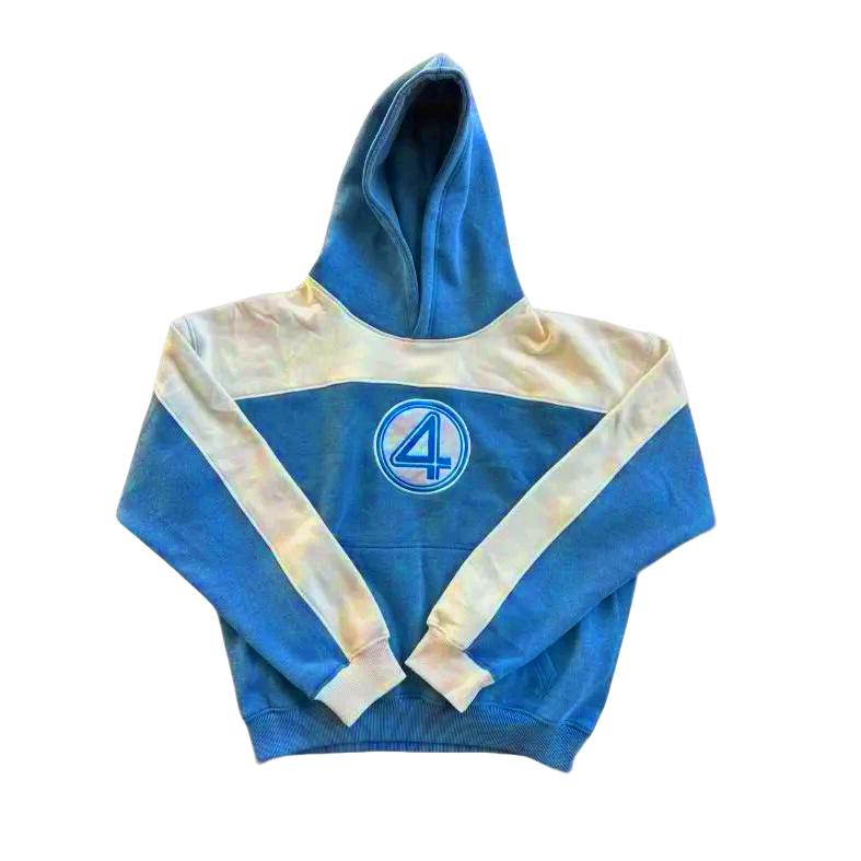Fantastic Four Hoodie (Fantastic 4) Men's Contrasting colors Polyester Pullover Sweaters Tops with Kanga Pocket - Menswear, Cotton Hem Long Long Sleeves Sleeves