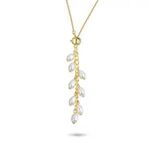 DW Baroque Pearl Necklace for Women 18K Gold  over Bronze