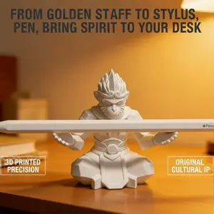 Sun Wukong Monkey King Pen Holder 3D Printed Desk Stand for Apple Pencil Stylus Pen Makeup Brush Aesthetic Desk Decor Creative Gift for Students Gamers Office