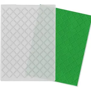 Diamond Square Plastic Embossing Folders for Card Making, Buffalo Plaid Embossing Folder DIY Craft Folders Template Stencils for Scrapbooking Photo Album Decorations, 6.1 × 4.4 Inch