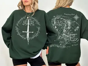 LOTR Inspired Shirt, Dark Lord Tee, Middle Earth Map Shirt, Tolkien Shirt, Narsil Broken Blade Tee,Fantasy Reading Shirt