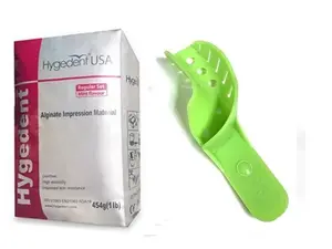 Hygedent USA Grills Dentures Mold Mouth Impression Kit - 1lb Alginate & 12 Upper Left Lower Right Trays