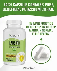 NaturalSlim Kadsorb Daily Potassium Supplement (99 mg, 400 Capsules) – Mineral Support