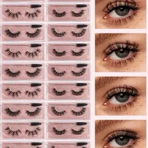 Fluffy Mink Lashes Bundle Natural to Glam Look Reusable Eyelashes Set Lightweight Comfortable for Everyday Beauty Full Glam Looks Makeup Daily Cosmetic