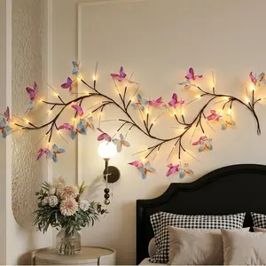 5.9FT Butterfly Vine Lights with 8 Modes, Variable Shape USB Fairy Lights, Aesthetic Wall Decor, Romantic Bedroom Decor, DIY Party Vibe