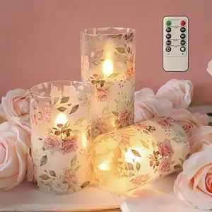 Handcrafted LED Candle Lights, Decorative Ambiance Lighting with Remote Control - Battery-Operated, Available in 1, 2, 3-Unit Sets for Autumn, Wedding Decorations, Led Candle Light