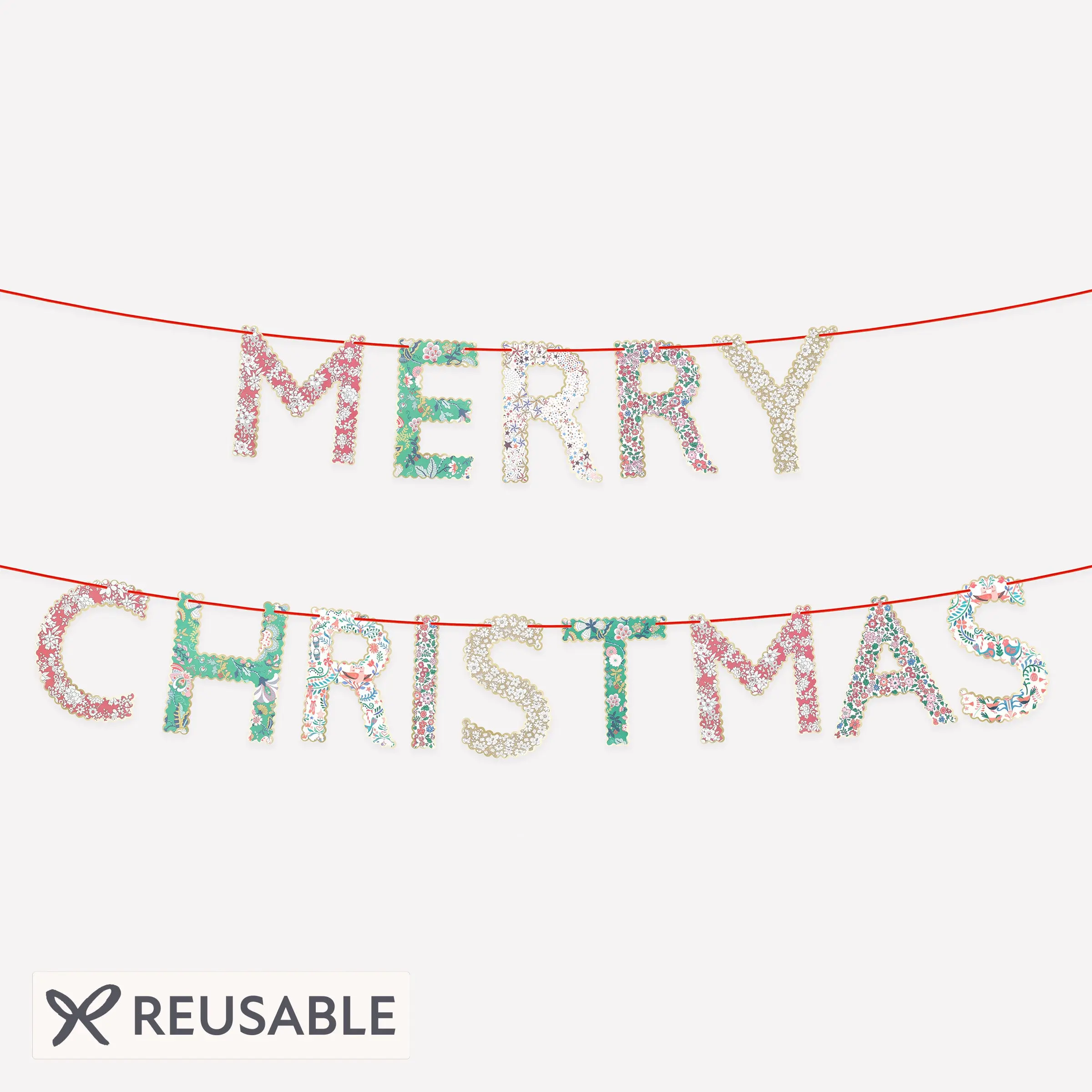 Meri Meri x Liberty Merry Christmas Garland Set