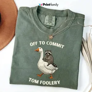 Comfort Colors Off to commit tom foolery Funny Raccoon Shirt, Graphic Raccoon Shirt, Raccoon Meme Shirt, Cozy Raccoon Shirt, Meme Tshirt - Printfamily