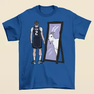 Cooper Flagg Mirror GOAT Dallas Basketball T-Shirt - Men’s Adult Sizes, 100% cotton tee, unisex style