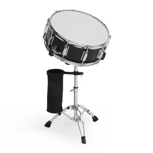 14" Snare Drum Set – Beginner Student Black Drum Kit with Drumsticks, Strap, Mute Pad, Stand, Bag, Adjustable Height, Portable Music Instrument for Kids and Teens