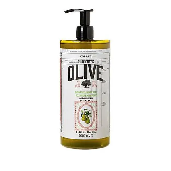Korres Olive Oil & Honey Pear Shower Gel - 1 Liter Korres Olive Oil & Honey Pear Shower Gel - 1 Liter