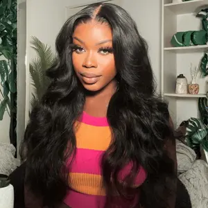 Sunber 13x4 HD transparent Lace Front wigs Human Hair Pre Bleached Tiny Knots Glueless Ready To Wear Body Wave With Drawstring Natural Black Lace Closure Wigs Frontal Wig TikTokShopSpringGlowUp Summervibes Memorial Day summerwins