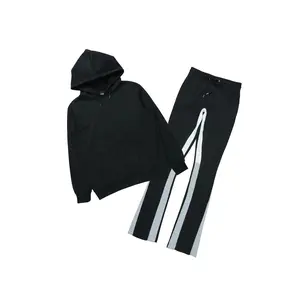 Basic Black/Grey Hoodie/Stacked Flare Track Set