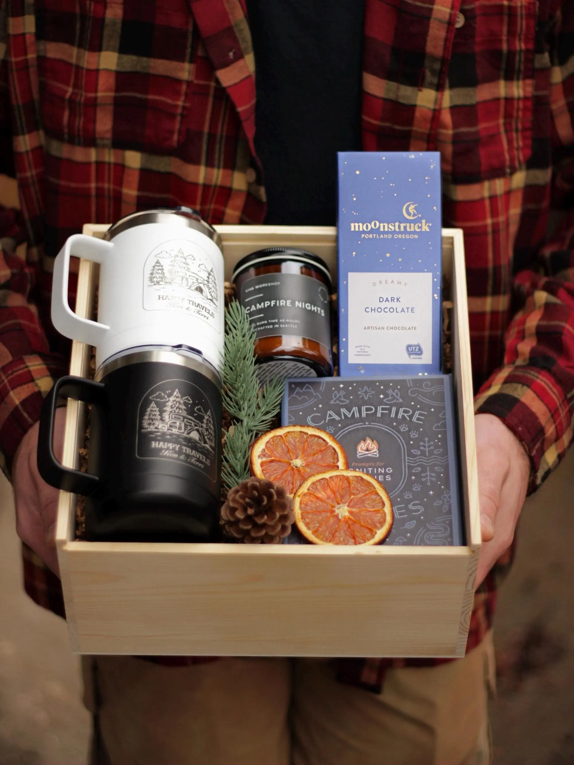 Christmas Personalized Gift Box for Dad – Custom Engraved Holiday Gift Set for Him, Keepsake for Father, Husband, or Grandpa