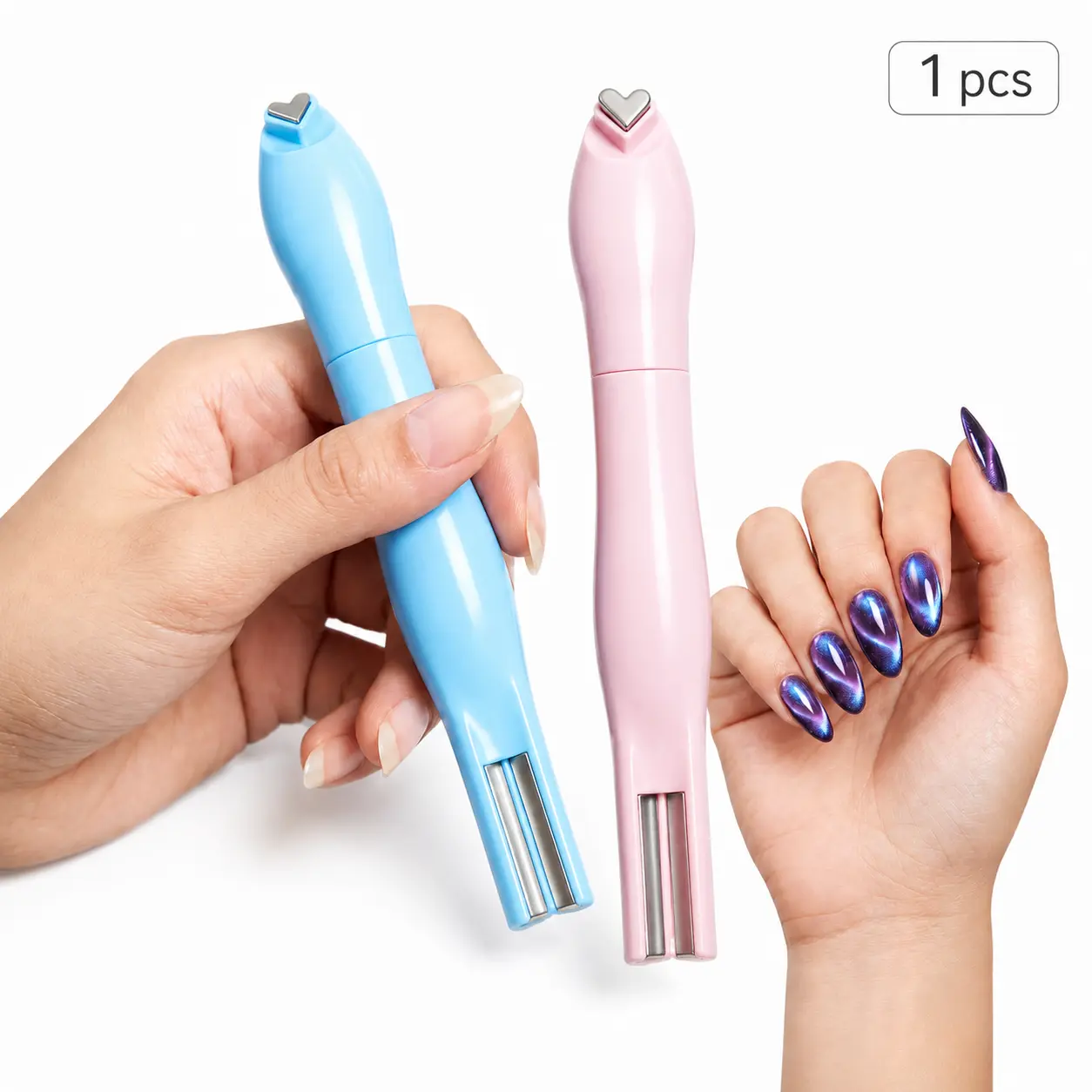 3-in-1 Detachable Extra-Strong Magnetic Cat Eye Nail Magnet Pen - Salon-Grade Multi-Effect Tool with Storage Box, Precision Design for French Tips, Beginner-Friendly Home DIY Nail Hack (Home Supplies, Party Gifts)