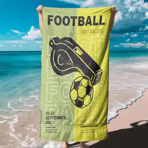 Football Themed Beach Towel, Soft Quick Drying Towel, Beach Towel for Beach, Camping, Sports, Yoga, Travel, Gift for Football Enthusiasts