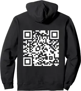 QR Scan Code Adult Sarcasm Humor F-ck You FU Back Print Pullover Hoodie