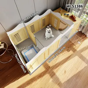 Dog Fence with Toilet Area, Indoor Small Dog Teddy Gate Isolation Door, Cat Playpen, Home Use, Pet Barrier, Easy Install