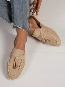 Women's Plain Fashion Flat Mules, Elegant Casual Daily Wear Shoes, Simple Stylish Low Heel Slippers for Everyday Use Walking Shoes