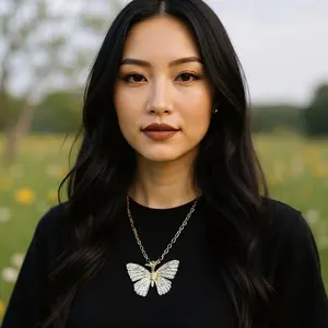 Juicy Couture Juicy Butterfly Necklace with Heart Design and Gold-Tone Pendant