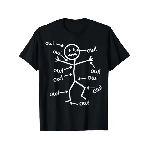 Funny Ow Ow Ow Chronic Pain Awareness T-Shirt – Short Sleeve Graphic Tee Casual Summer Top