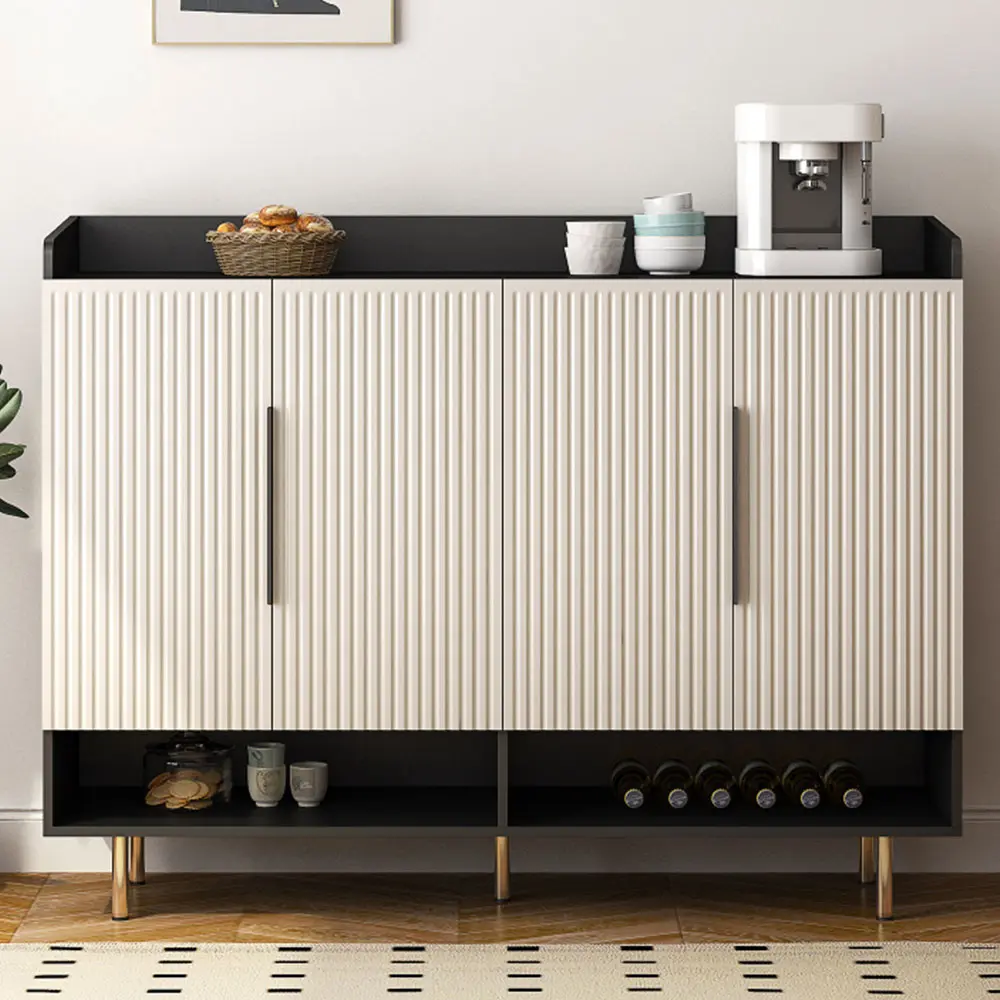 Sideboard,Shoe Cabinet with 4 Doors Large Modern Shoe Storage Organizer Cabinet with Adjustable Shelves for Entryway Shoe Rack Cabinet for Living room, bedroom