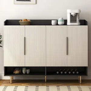 Sideboard,Shoe Cabinet with 4 Doors Large Modern Shoe Storage Organizer Cabinet with Adjustable Shelves for Entryway Shoe Rack Cabinet for Living room, bedroom