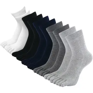 5 Pair Mens Toe Socks Cotton Athletic Running Five Finger Crew Socks 5 Pair Mens Toe Socks Cotton Athletic Running Five Finger Crew Socks