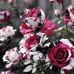 Unique Painted Floral Roses, Garden Decor for Borders & Patio Planters, Adds Visual Interest, Works Well as Accent Focal Element, Easy to Mix with Garden Styles