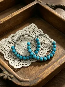 「Fashionable European and American Turquoise Earrings, Bold Large Circle Bead Earrings, Perfect for Any Occasion, Holiday Gift Idea🎁」