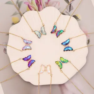 Stainless Steel Beautiful Necklace with Butterfly Pendant - Decorative Design for Everyday Wear