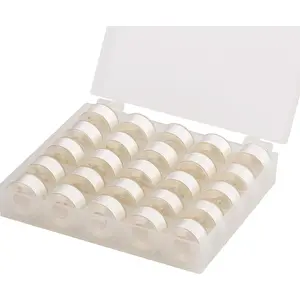 25 count White Prewound Bobbin Thread Size A (SA156) 60WT for  Innovis, Babylock, Bernette, Bernina and Janome Embroidery Thread Sewing Thread Machine with Clear Storage Plastic Case DIY