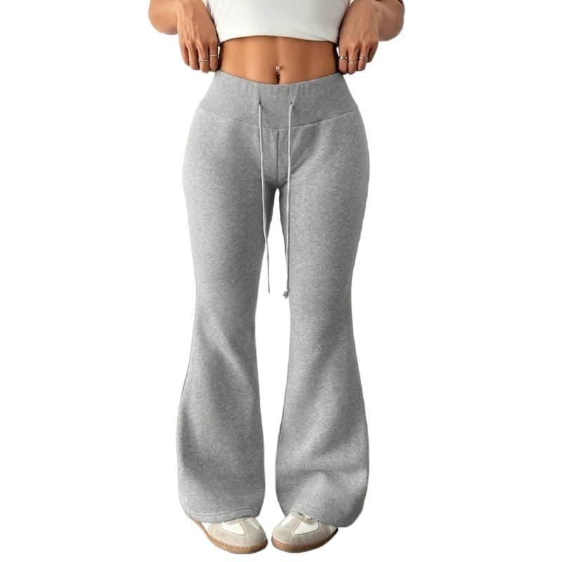 Yoga Thermal Lined Flared Sweatpants: Casual Low-Waist Drawstring Elastic Sports Pants for Fall & Winter no zippers musical fan hoodie juicy jeans Women's Crop Top and Skinny Pants Set winter clothes women jennifer body jacket japanese denim wide leg wing