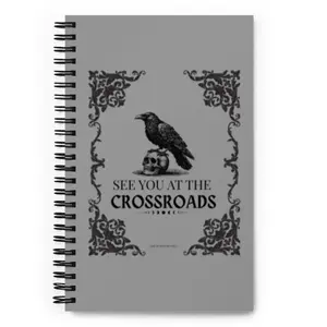 See You at the Crossroads Notebook – Raven Skull Witch Journal – Witchy Notebook – Gothic Witchcraft Journal  – Occult Stationery