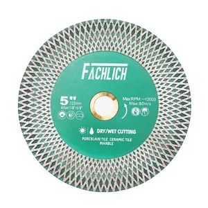Tile Saw Blade 5" Diamond Blade 125mm for Cutting and Grinding Ceramic Tile Porcelain Marble Granite