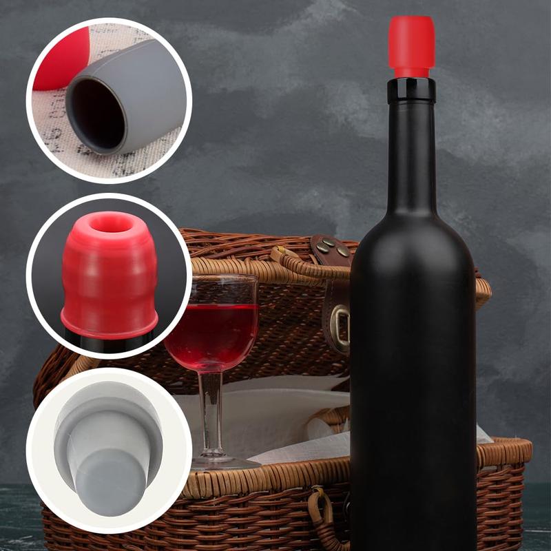 Silicone Wine Stoppers 8 PCS - Reusable Sparkling Wine Bottle Stopper for Home Use, Silicone Material, Suitable for Wine and Champagne Prosecco Utensils