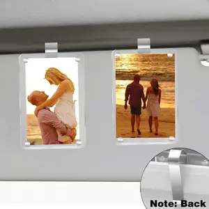 2 pc/set Magnetic Personalized Photo Clip, Acrylic Car Picture Holder for 6x9 Photos, Horizontal & Vertical Photo Display, Wallet-Size Clear Acrylic Car Picture Frame for Adding Family or Personal Photos, Perfect Gift for Couples, friends & Family Member