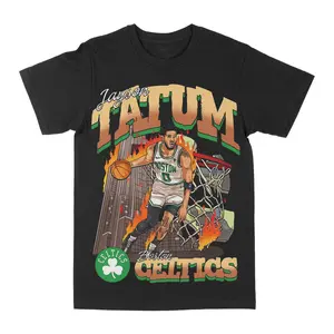 Jayson Tatum Getting Buckets Graphic Tee, Y2K Rap Streetwear T-Shirt, Unisex Crew Neck, Vintage Hip-Hop Graphic, Sports Style, Casual Cotton Fit