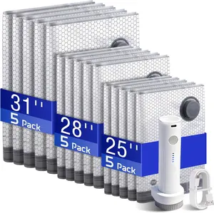 【2026 Upgraded】Cordless Travel Vacuum Storage Compression Bag Set with Rechargeable air Pump 15 Pack Waterproof & Reusable Compression Packing Bags for 3 Size,4000Pa Suction,Vacuum Seal Bags for Clothing,Perfect for Carry-On Suitcases